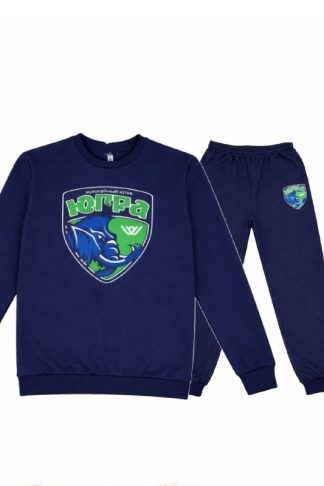 Костюм спортивный взрослый, темно-синий с лого